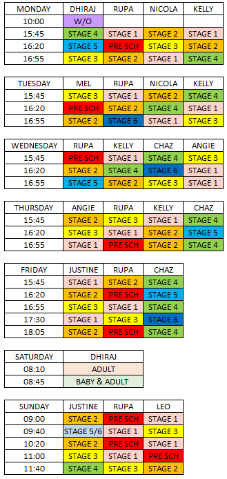 Seahorse Swimming Autumn 2025 Schedule Seahorse Swimming Autumn 2025 Schedule