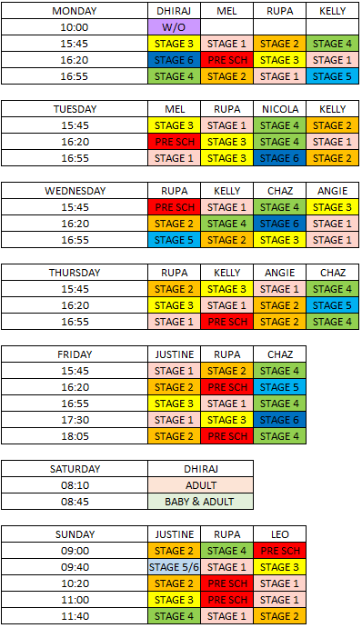 Seahorse Swimming Autumn 2025 Schedule Seahorse Swimming Autumn 2025 Schedule